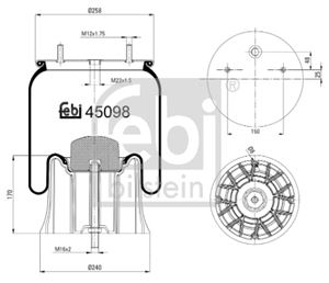  Bellow, air suspension - FEBI BILSTEIN 45098